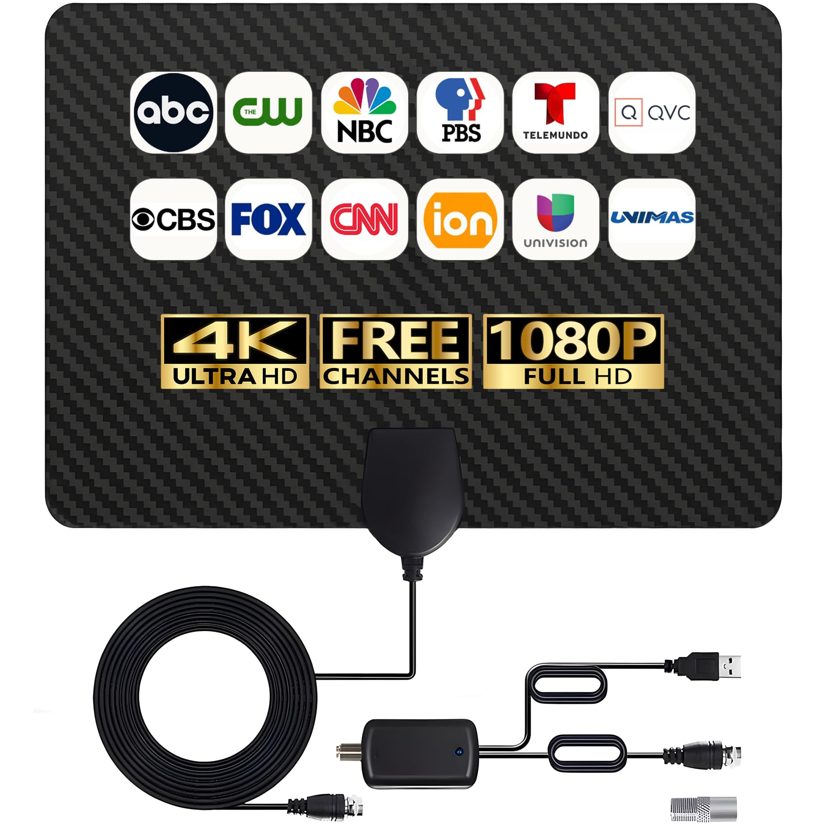 Photo 1 of TV Antenna Indoor for Local Channels - 4K HD Amplified Digital HDTV Antenna with Signal Booster - 360° Long Reception Antenna Support All Types TV Texture