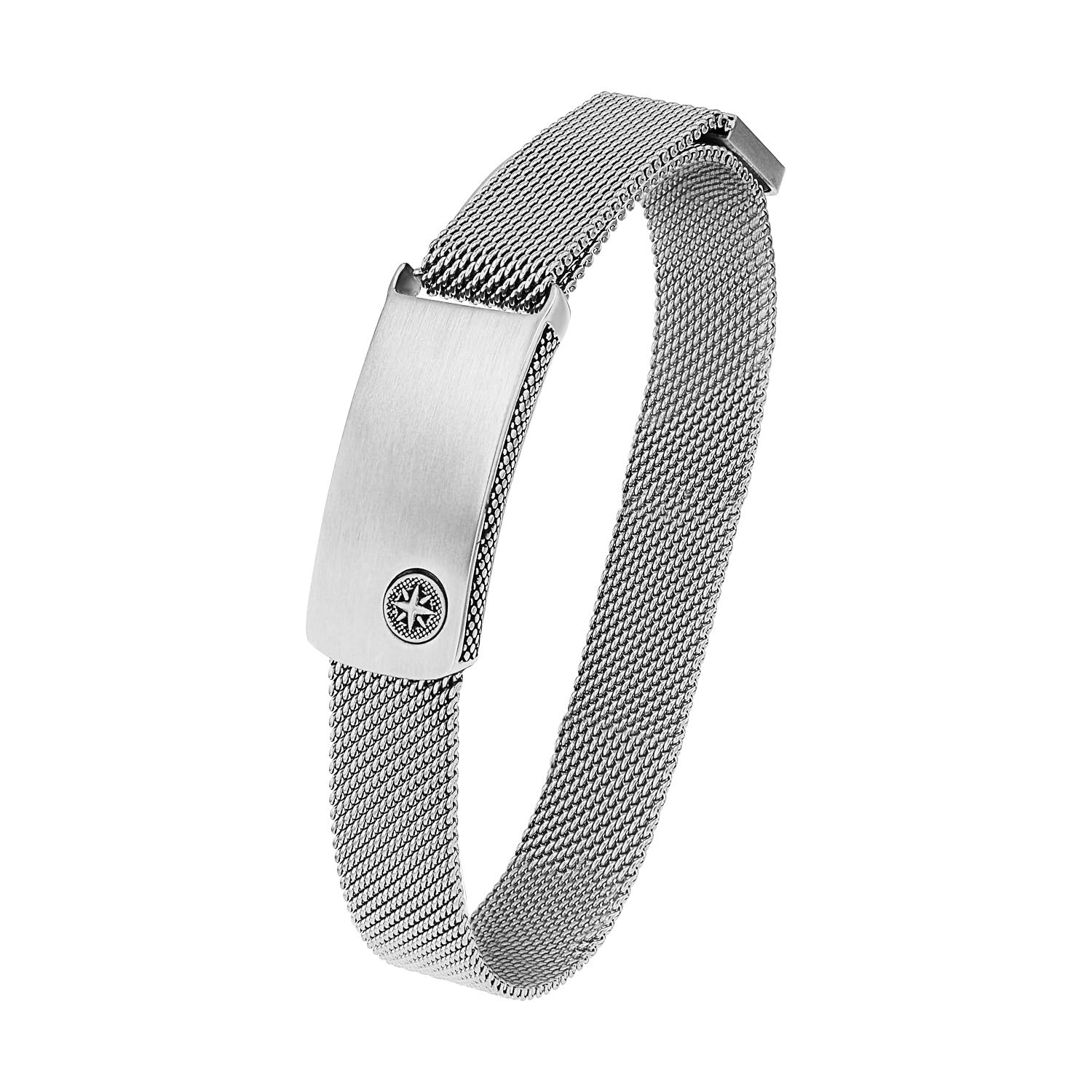 s.Oliver Armband Edelstahl Herren Armschmuck, 23,5 cm, Silber, Kompass, Kommt in Schmuck Geschenk Box, 2038874