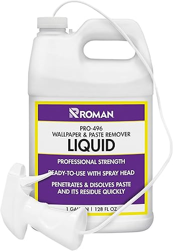 Spray líquido para quitar papel tapiz romano, removedor de papel tapiz resistente al contratista y removedor de adhesivo, sin perfume, sin manchas,