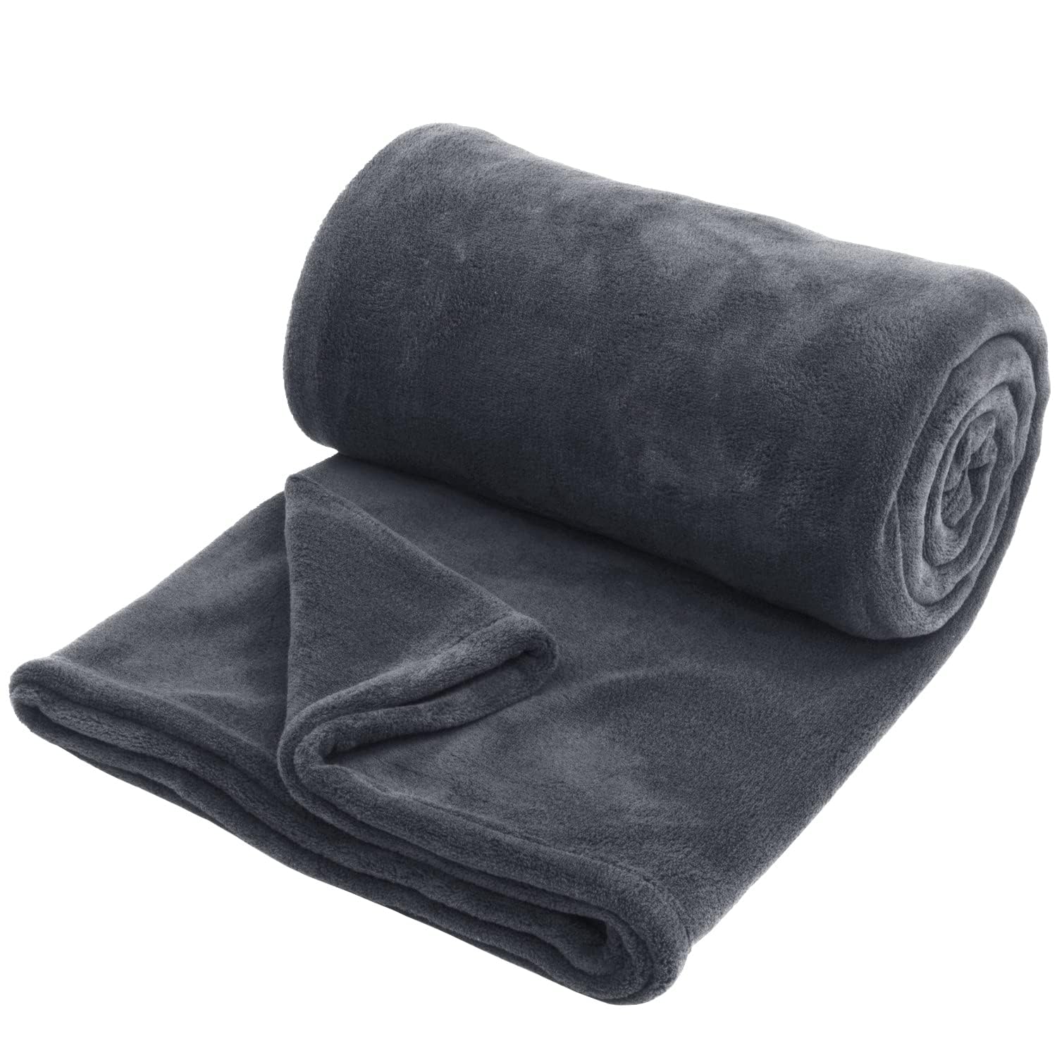 Hafaa Fleece Blanket Throw King Size XXL - Fluffy Soft Warm Versatile Extra Large Cosy Throws Blankets for Bed/Sofa/Couch, Dark Grey, 270x230cm
