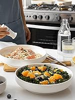 Vista 7 de DOWAN Pasta Bowls, 65 oz Large Salad Bowls Set of 2, 10'' Serving Bowls for Wedding, Ceramic Shallow Bowl Plates, Serving Dishes for Entertaining
