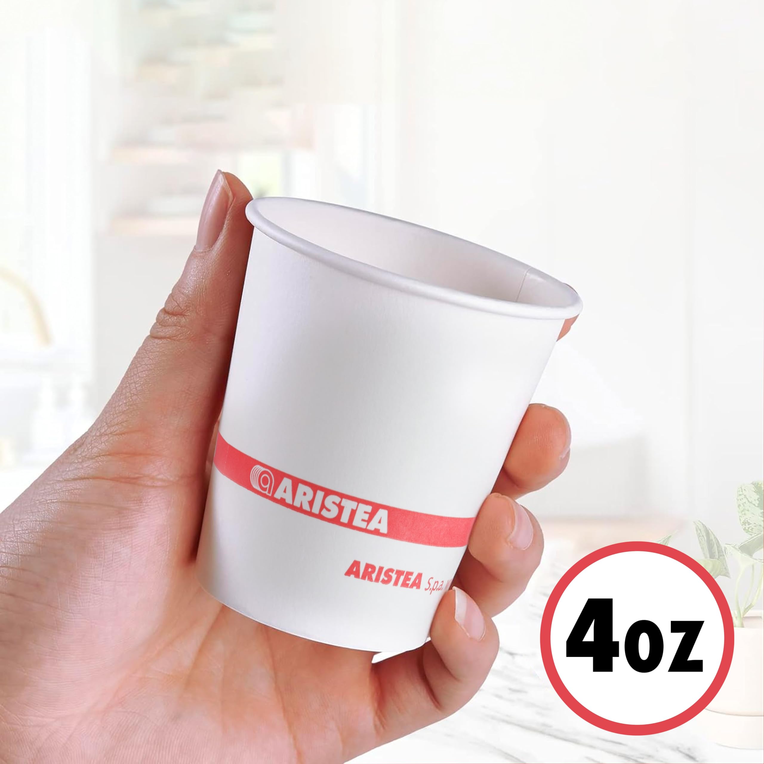 Bicchierini da Caffè, Tè o Acqua, 3600 Pezzi, Usa e Getta Biodegradabili 120 ml, Tazzine per Bevande Monouso Compostabili Ecologiche in Carta, Resistenti, Ideali per Bar e Uffici, Made In Italy