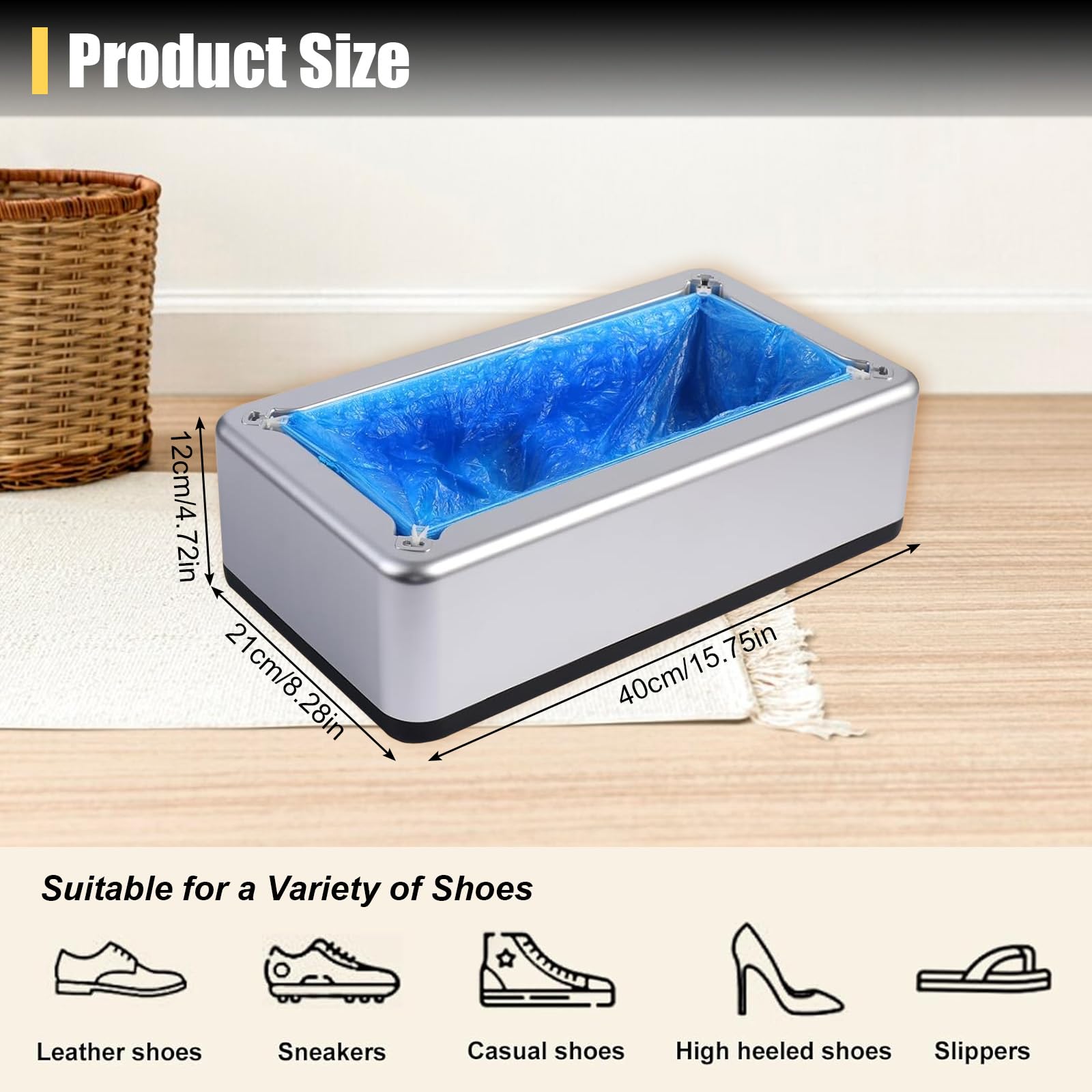 Copriscarpe automatico con 300 pezzi, usa e getta, per casa, ufficio, hotel, supermercato, laboratorio, antiscivolo e impermeabile