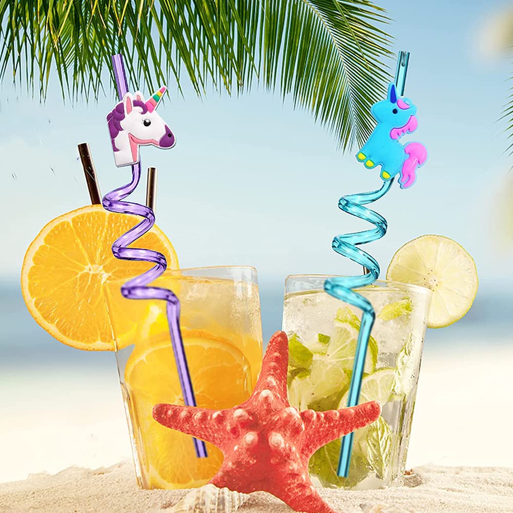 Cannucce Riutilizzabili Per Bambini Con Unicorno - 8 Pezzi, Colorate E Divertenti, Per Feste E Uso Quotidiano - Foto 6