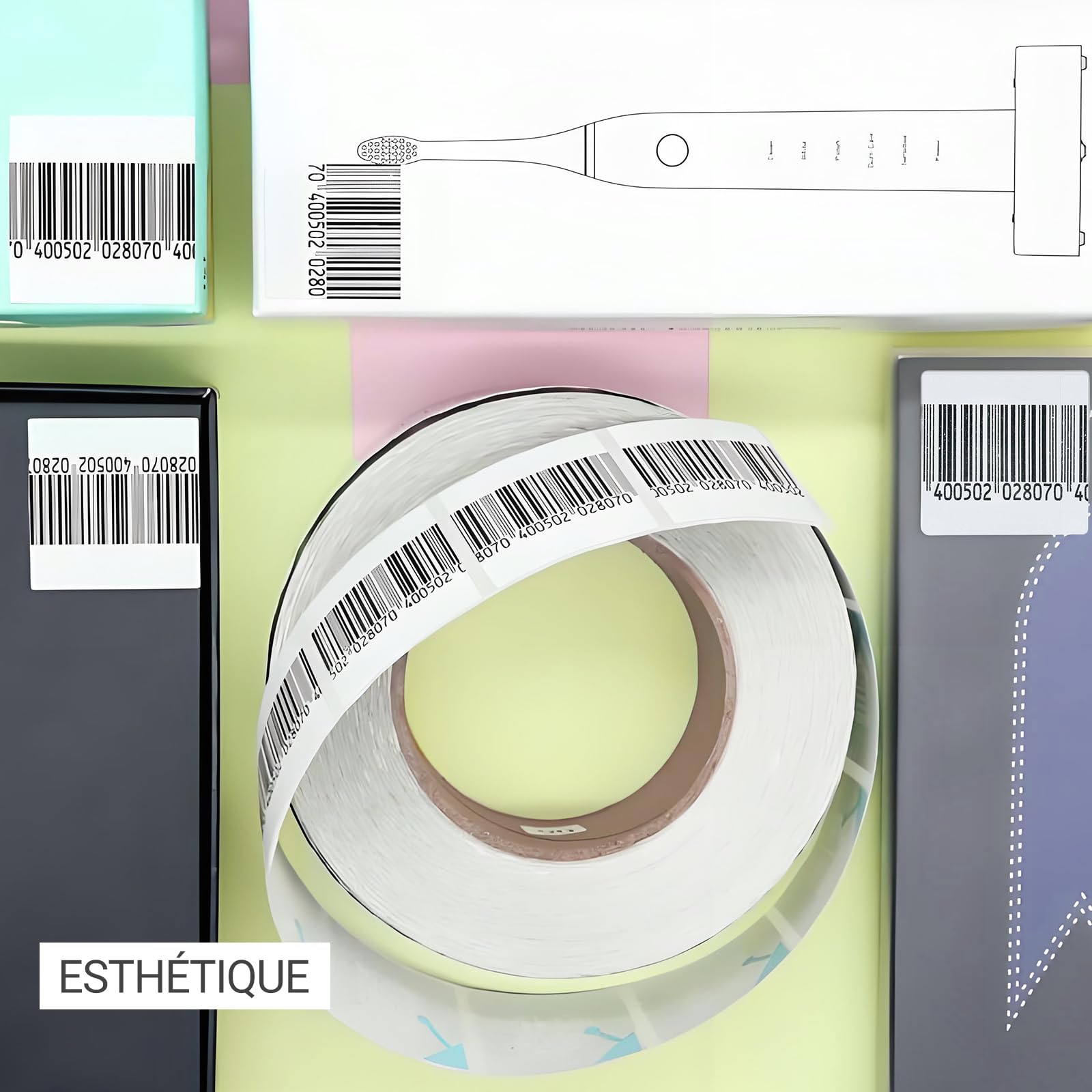 Étiquette Antivol de Sécurité pour Magasin, Autocollant RF 8,2 MHz 40×40 mm, Compatible avec les Systèmes Antivol Électroniques RF (EAS) pour Boutiques et Commerces de Détail 1000 pièces