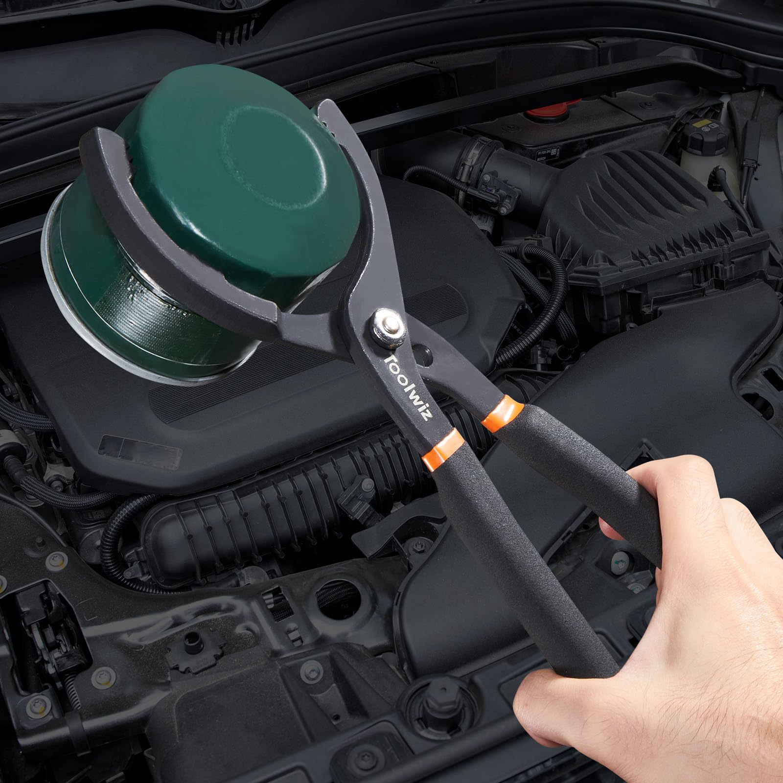 Toolwiz Clé à filtre à huile universelle 64 à 116 mm Clé à filtre à huile 3 griffes réglables Pince Filtre à Huile outils de réparation automobile pour voitures camions