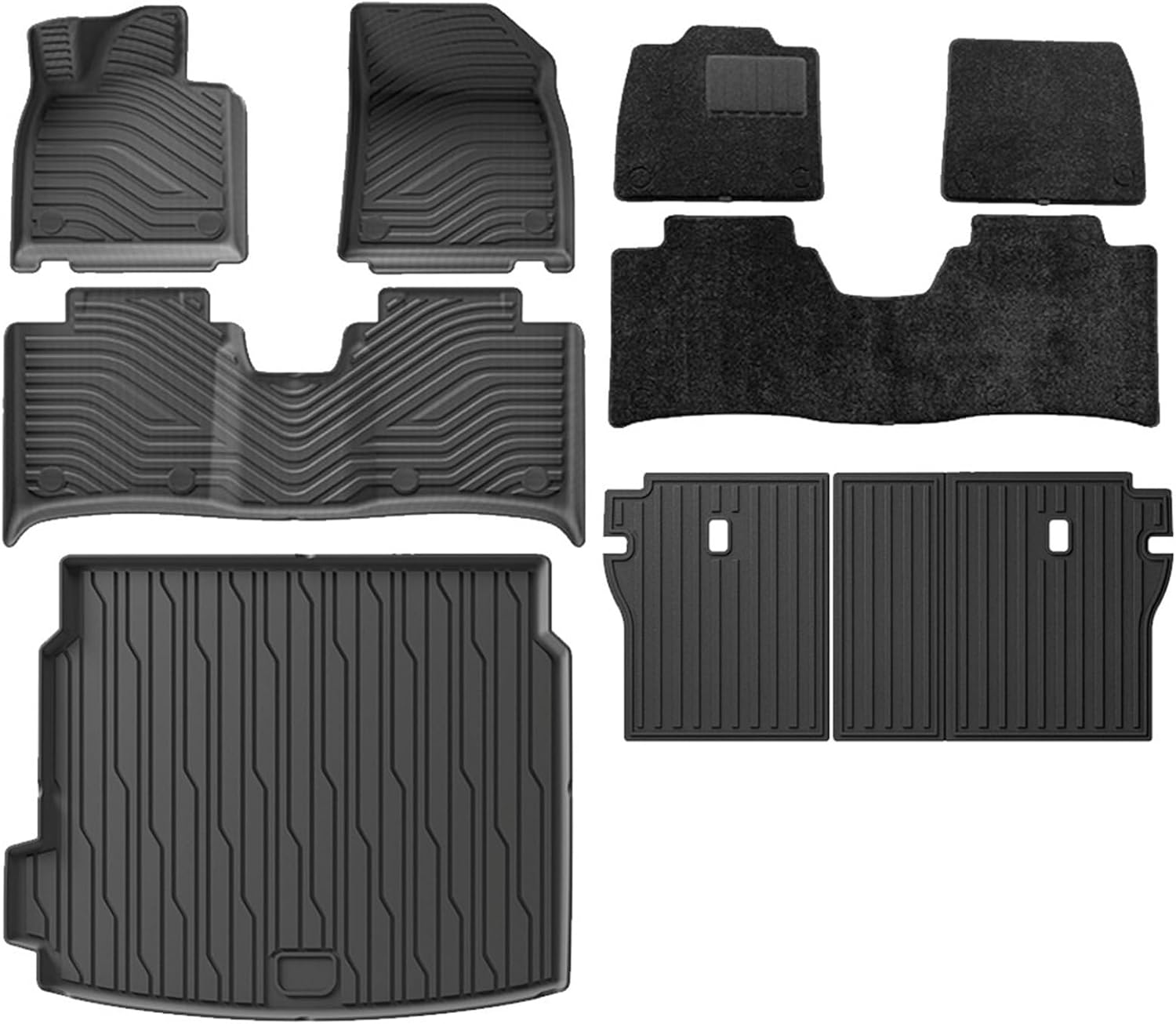 for ZEEKR 001 2023-2025Car Floor Mats Cargo Liner Trunk Mat TPE Waterproof Foot Pad Left Hand Drive Car Interior Accessories(7pcs Double LHD)