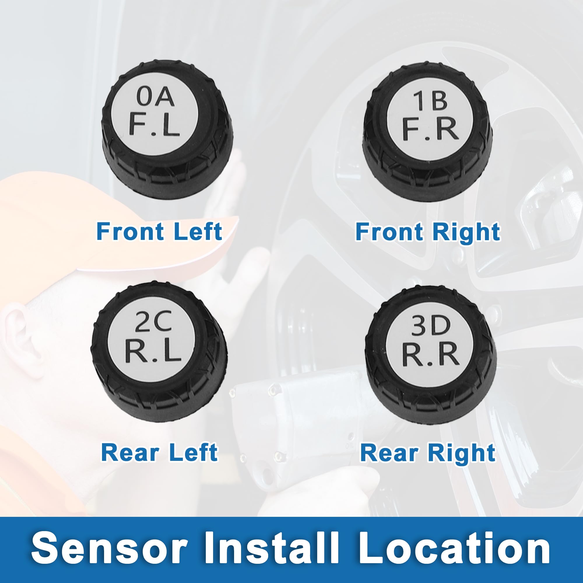 Zestaw czujników ciśnienia w oponach TPMS A ABSOPRO z systemem monitorowania ciśnienia w oponach dla nawigacji Android/iOS 433MHz sterowany aplikacją z 5 trybami alarmowymi