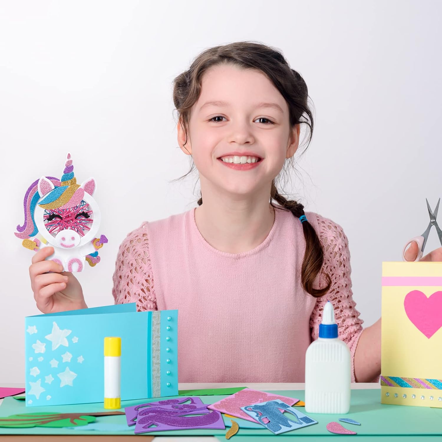Unicorn String Art Kit for Kids, APODESS 4pcs Girls Creative Unicorn