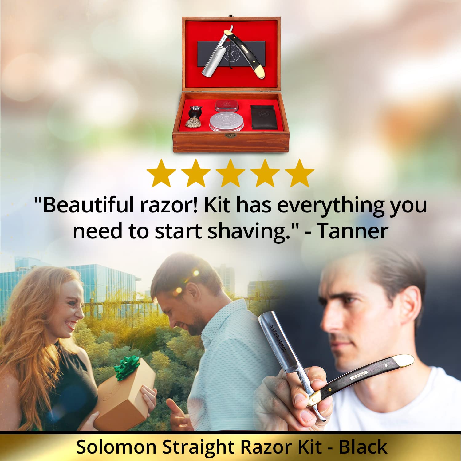 Best Straight Razor Set Shave Ready Straight Razor Kit, Solid