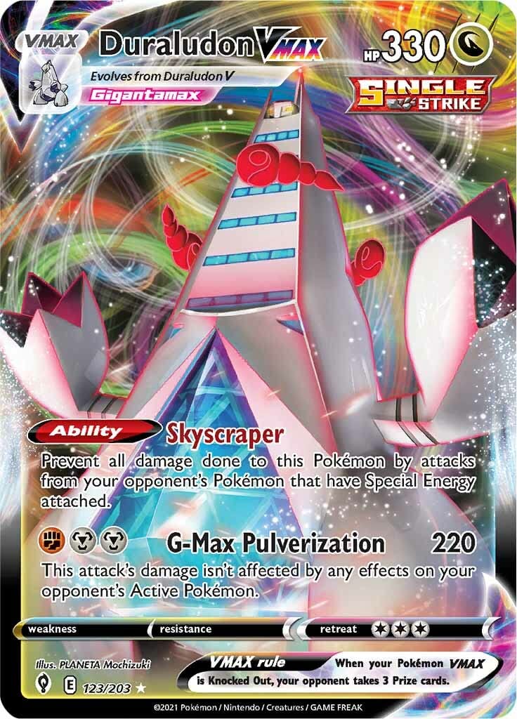 Pokémon Duraludon VMAX 123/203 Ultra Rare Sword & Shield Evolving Skies Collectible Card Game Single Card
