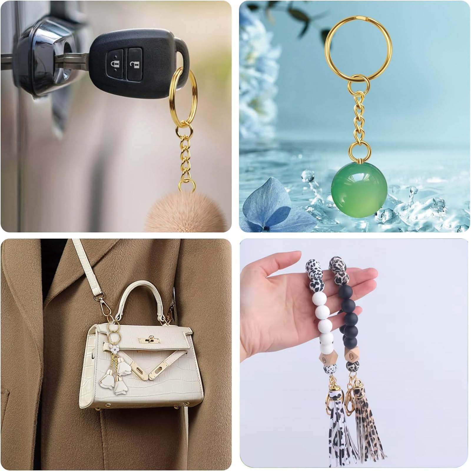 1 Pack Split Rings, 6mm Gold Jump Rings Metal Key Ring Hoops for Jewelry Making Crafts, DIY Arts, About 200 Pcs