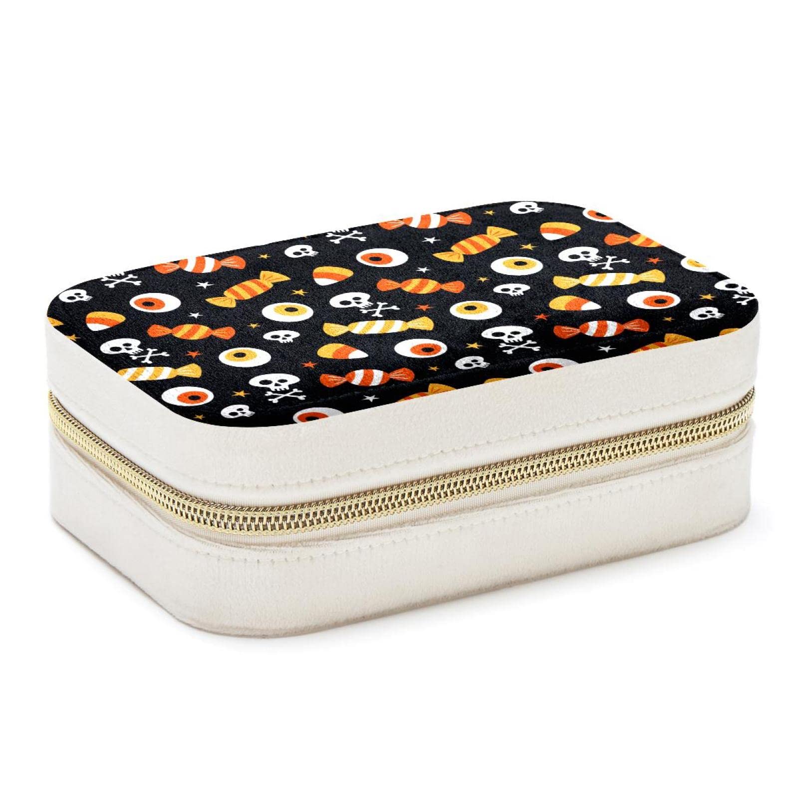 Boîte à bijoux de voyage Halloween de qualité pour bagues et boucles d'oreilles