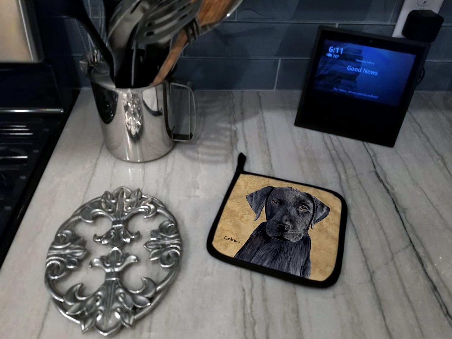 Caroline 's Treasures LabradorワイプYour Pawsのペアポットホルダー