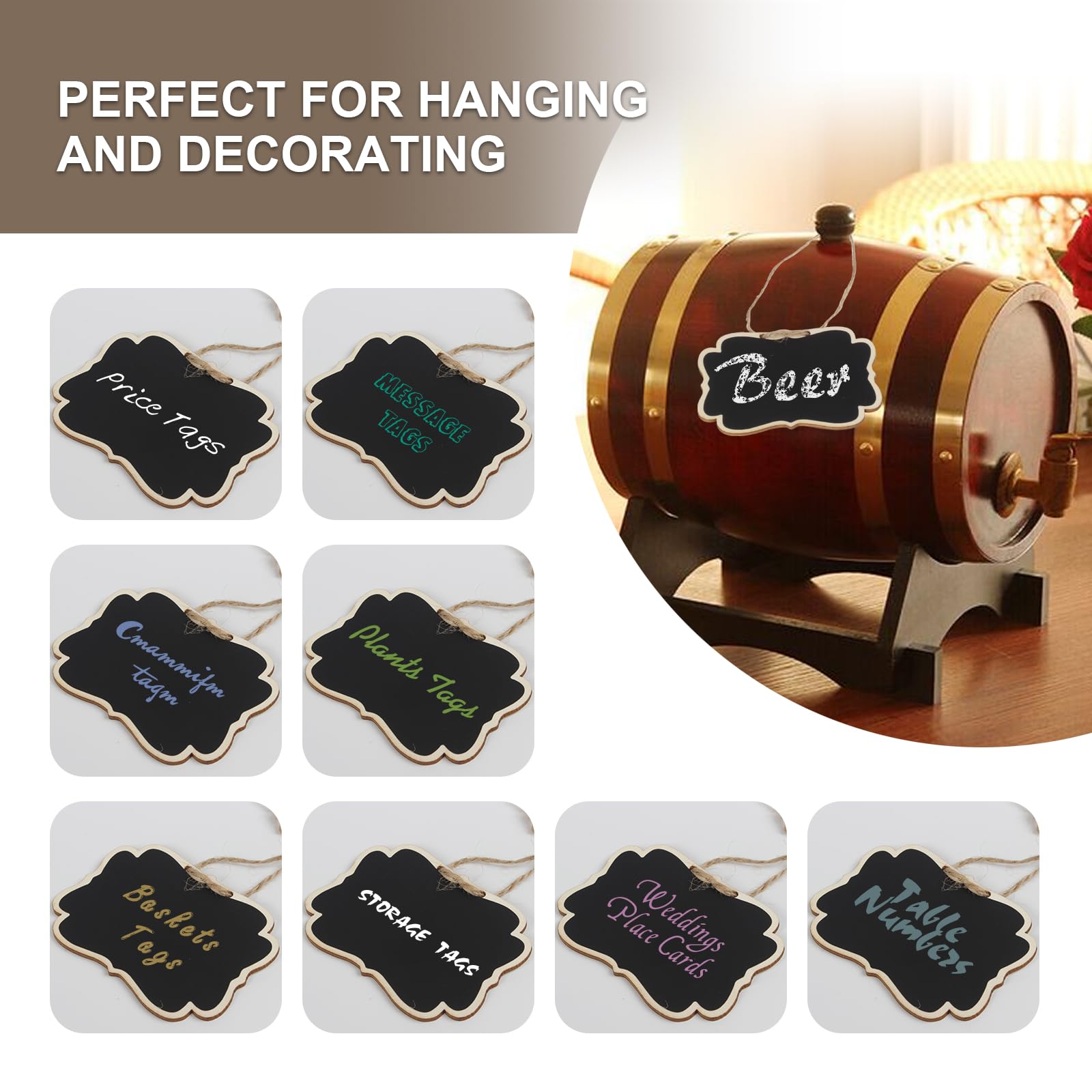 Lot De 6 Mini Tableaux Noirs Double Face En Bois Avec Support En Bois