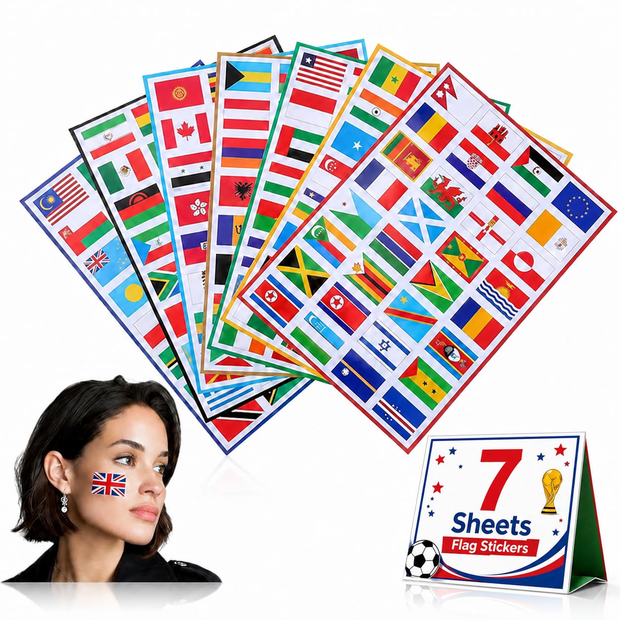 Autocollants drapeau du monde imperméables PVC pour école et géographie