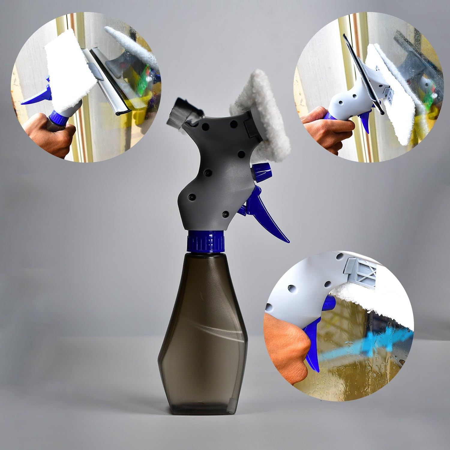 Wowli Plastic Easy Glass Cleaner 3 in 1 Spray Type Cleaning Brush, Pack of 1 4
