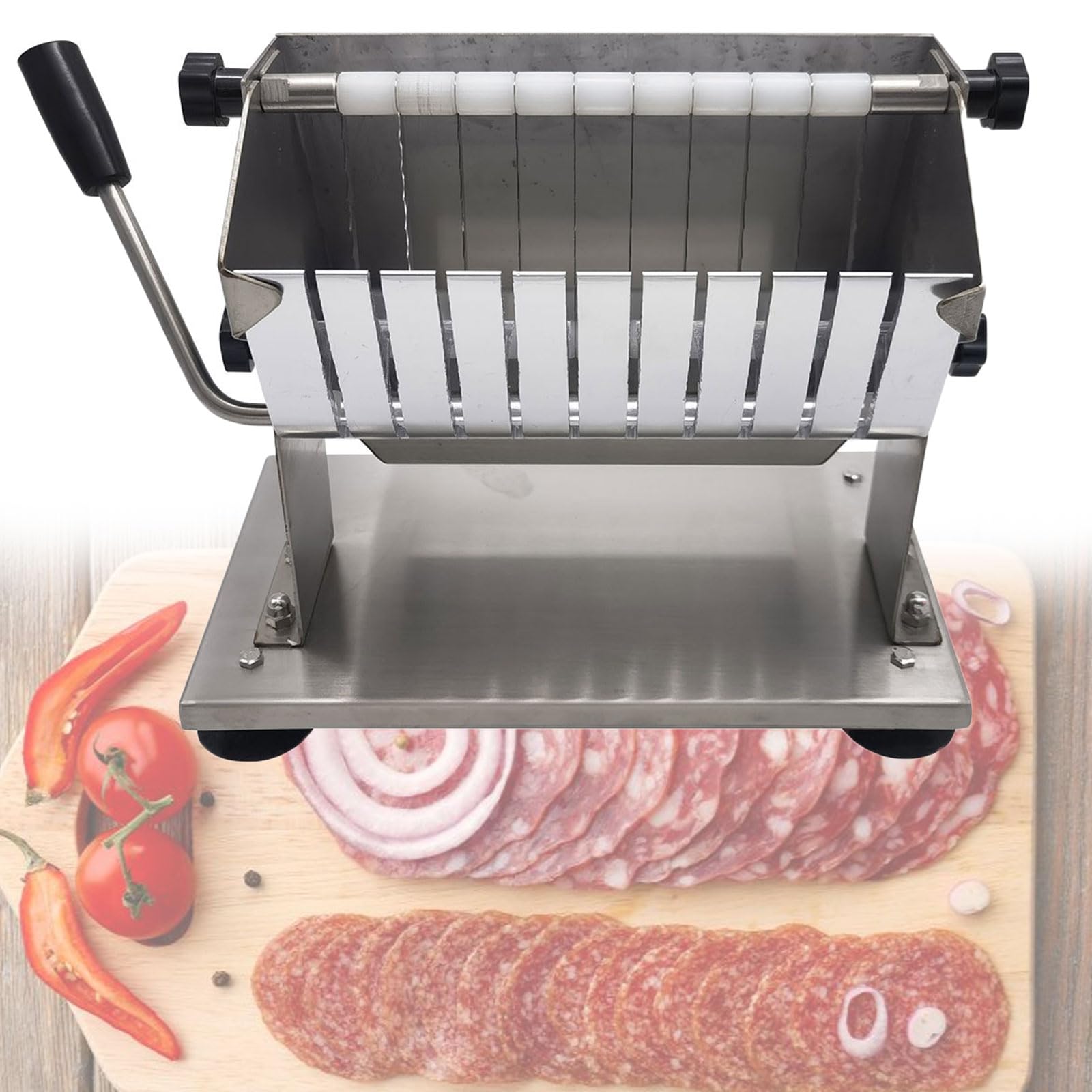 CWCQGH Commercial Sausage Slicer, 9/18mm Cutting Thickness,Home Food Slicer Machine Cutting Tool,for Cheese, Butter, Sausage (18mm)