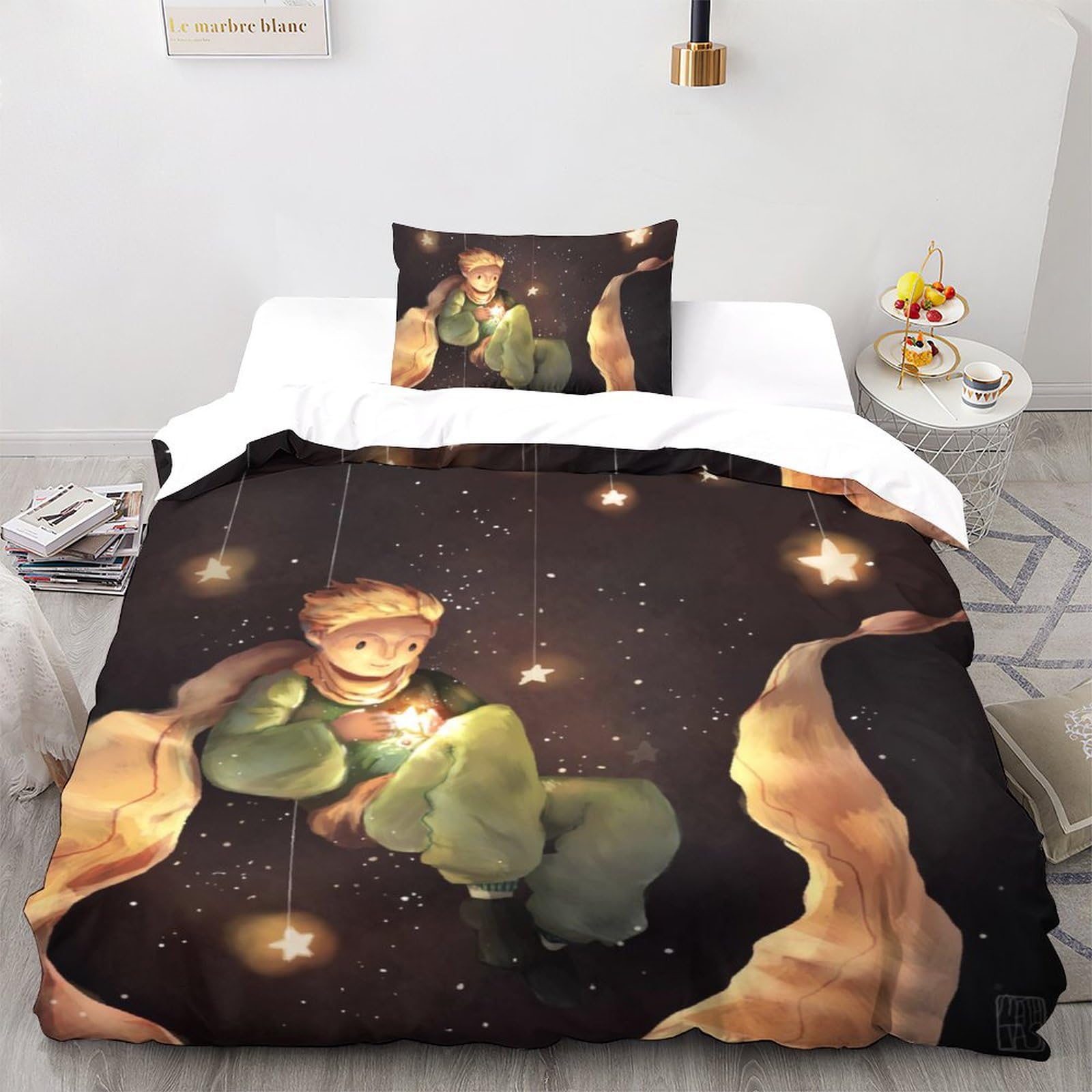 WADRI Set Copripiumino 3 Pezzi Stampati In 3D Set Biancheria Da Letto Michael Jackson Set Letto Morbido In Microfibra Copripiumino Per Tutte Le Stagioni Con Federa Per Bambini Per Adulti 200X200cm