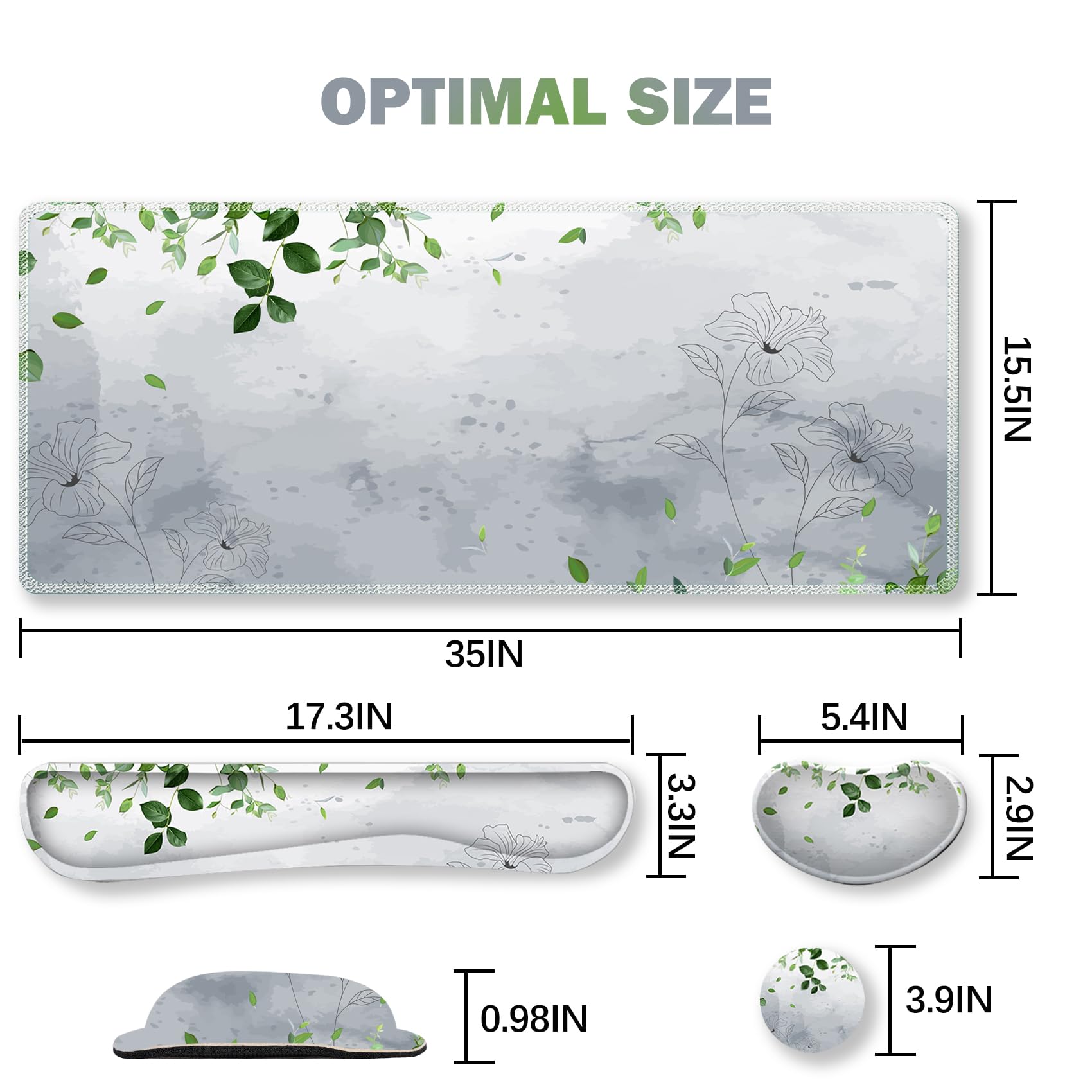 Snapklik.com : Gaming Mouse Pad Wrist Support Set, XXL Large Desk Mat ...