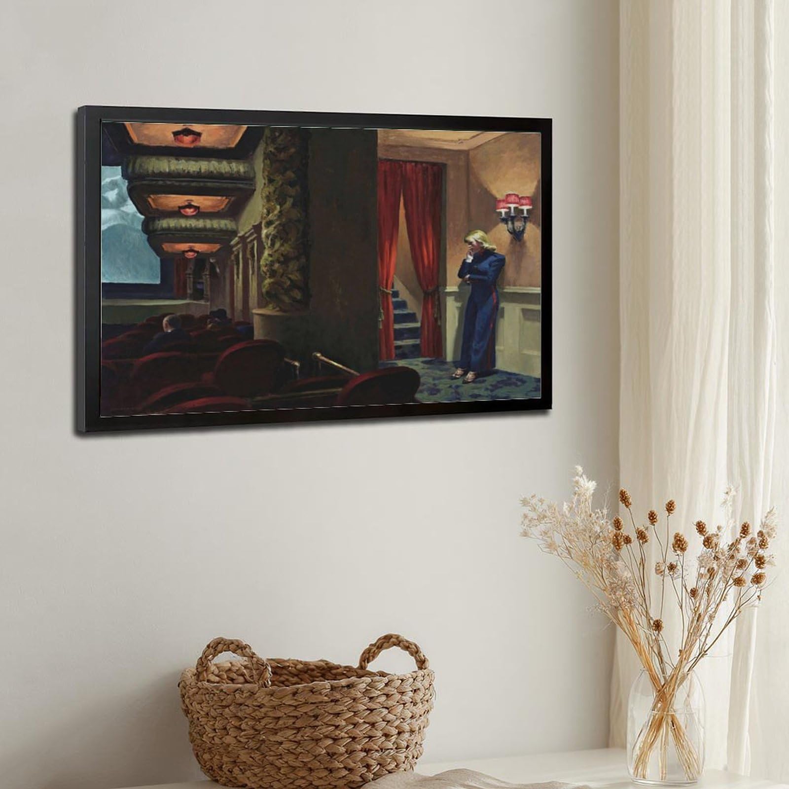 WCYB Edward Hopper Kunstdrucke, Poster, Motiv: New Yorker Film, Leinwand, Dekogemälde, Wandkunst für Büro, Wohnzimmer, zum Aufhängen, 40,6 x 61 cm (L x B)