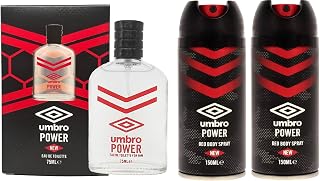 Umbro Power EDT Eau De Toilette 75ml & 2 Tins of Mens Gents Deodorant Body Spray 150ml
