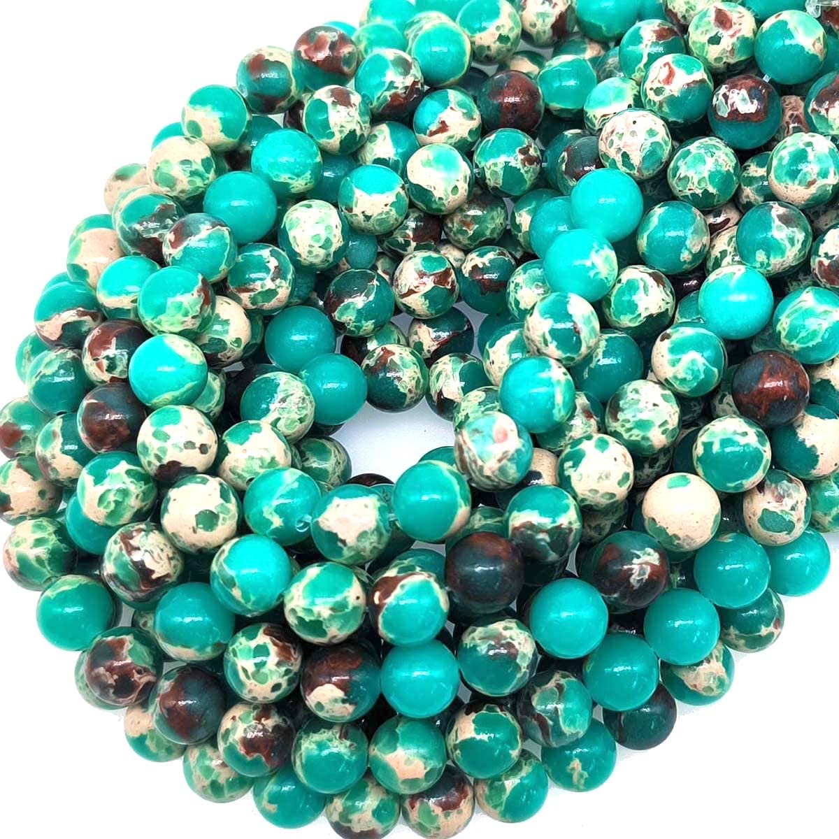 OameusaOameusa 10mm Snakeskin Stone Round Beads Gemstone Beads Loose Beads Agate Beads for Jewelry Making 15" 1 Strand per Bag-Wholesale