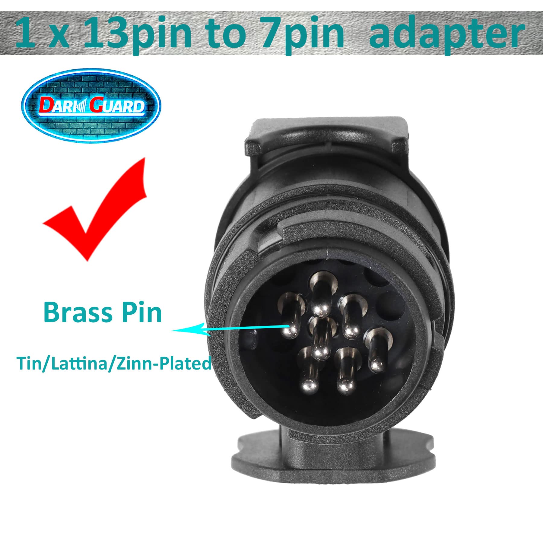 Adattatore Spina 13 poli a presa 7 poli 12v per Roulotte,Presa e Spina impermeabile per Rimorchio