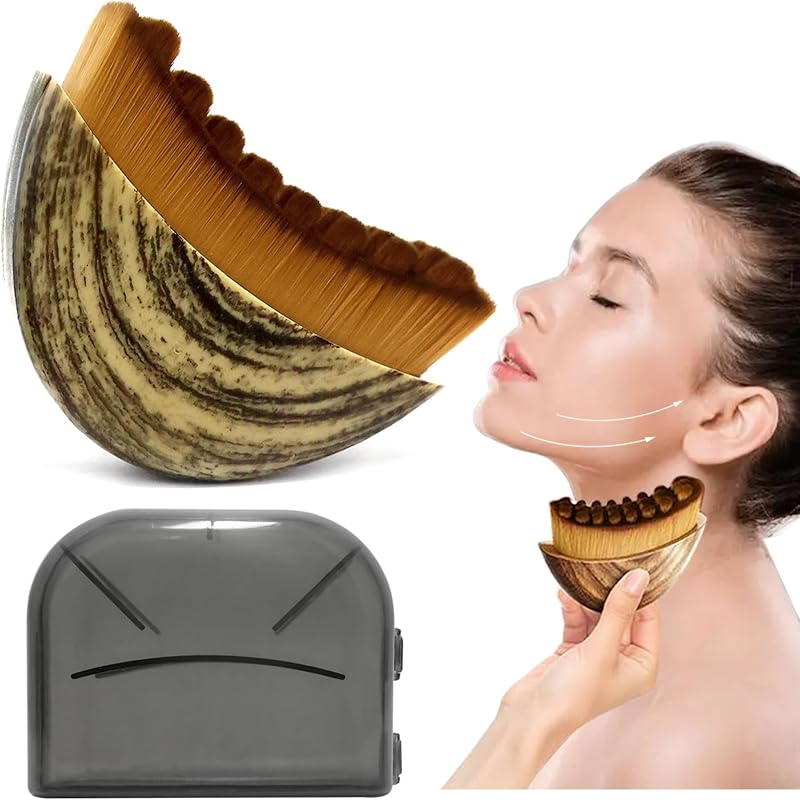 Pincel facial de contorno Heebabeys em plástico e fibras