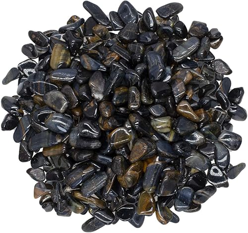 Piedras de ojo de tigre azul pulidas de 1 libra de África - 0.40 a 0.60 pulgadas promedio - Rocas pulidas para artes y manualidades, reiki, wicca y