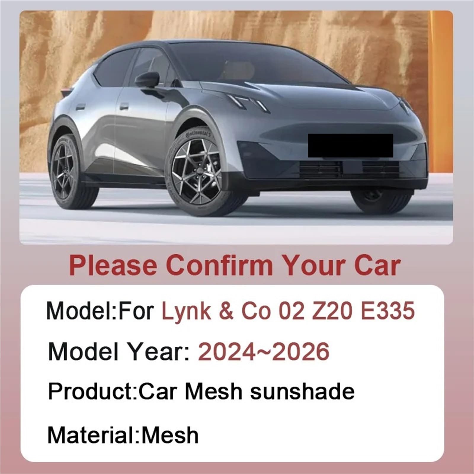 Zaslony Dzielace Samochód Pasuje do Lynk Co 02 MK2 Z20 E335 2024 2025 2026 Osłona przeciwsłoneczna na boczną szybę Siatka magnetyczna Osłona przeciwsłoneczna(1pcs Rear)