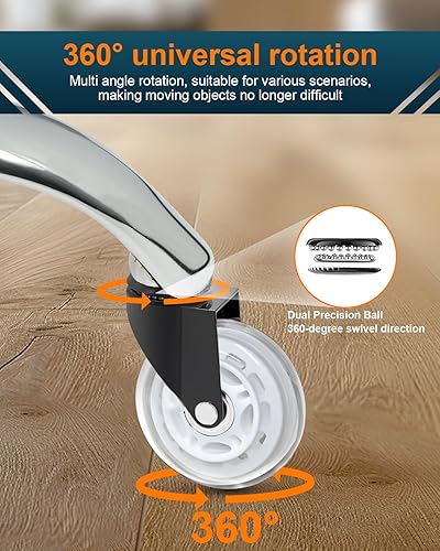 Vista 63 de RidRed Ruedas giratorias de repuesto para sillas de juegos o de oficina, de alta resistencia, de hule, ajuste universal, de 3 pulgadas, sin ruido