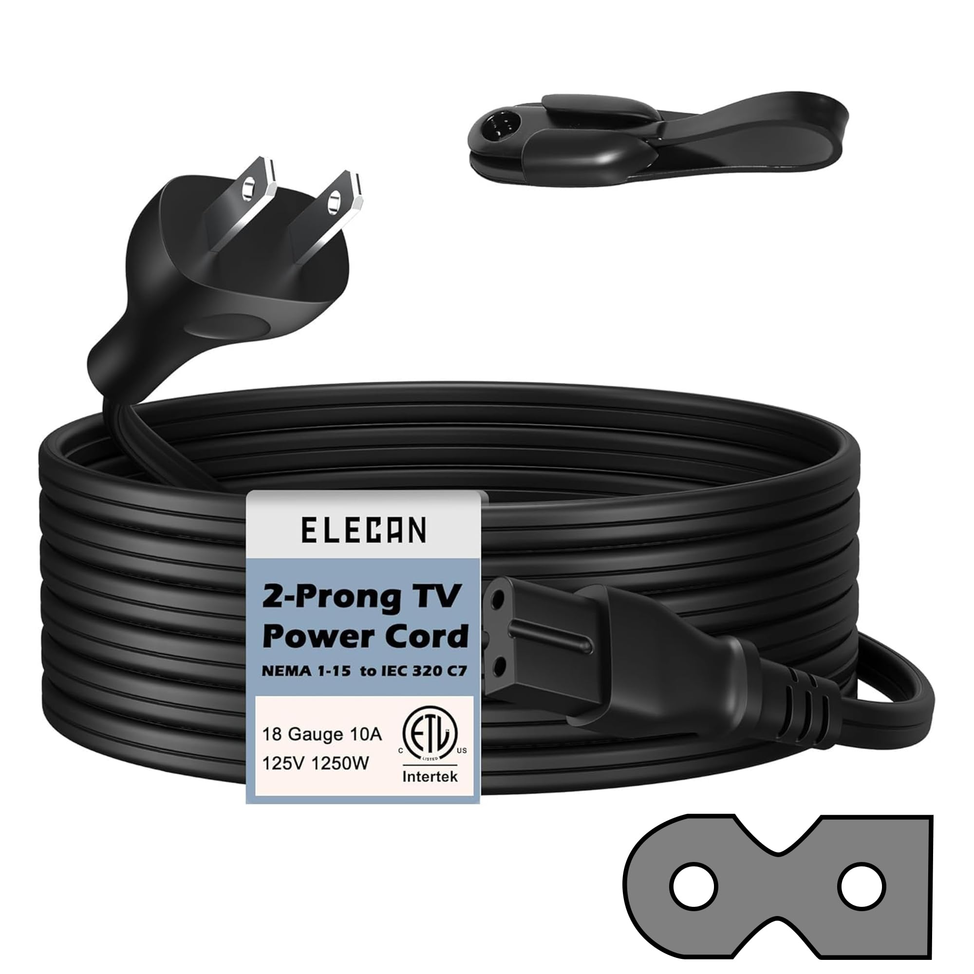 Photo 1 of Elecan 20ft TV Power Cord