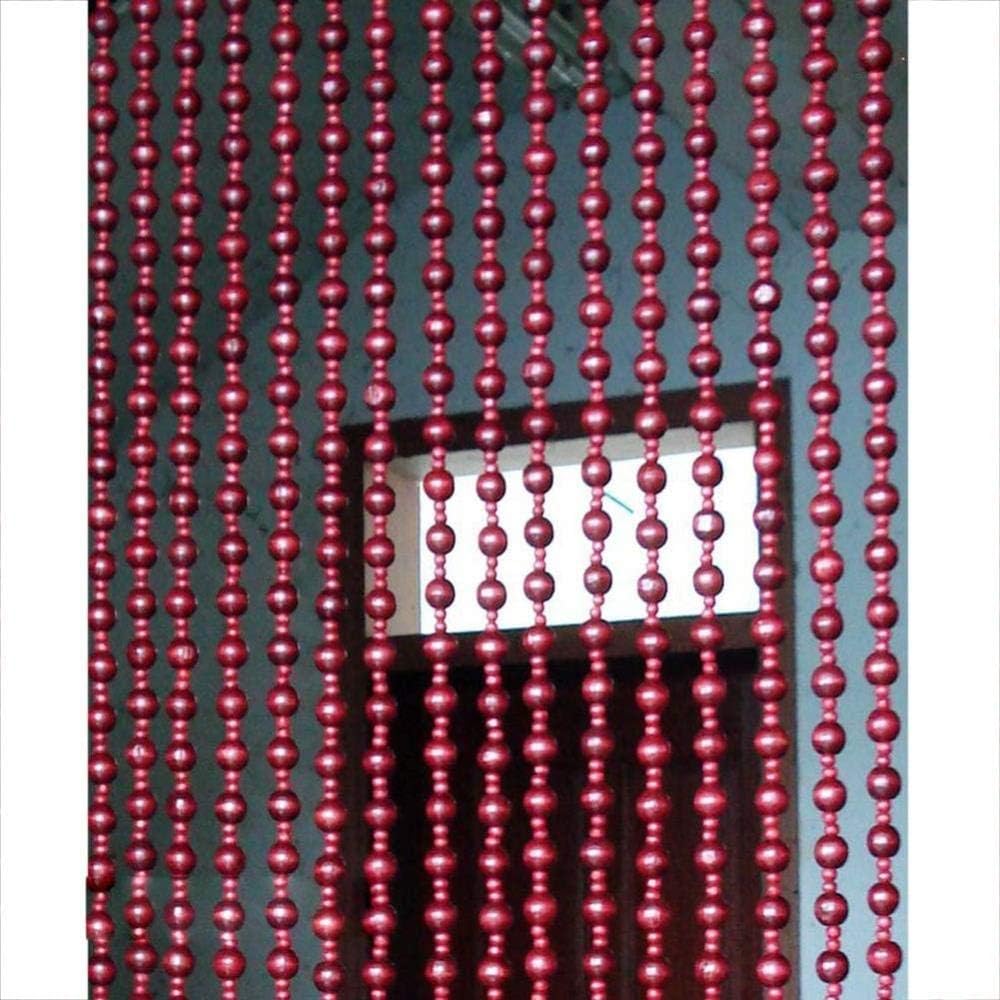 Bead Curtain Door Curtain 21/31/37/41 Strands Hanging Room Dividers Curtains Wood Thread Screen Home Partition Decoration Retro Style, Customizable-41 Strands-120X180cm