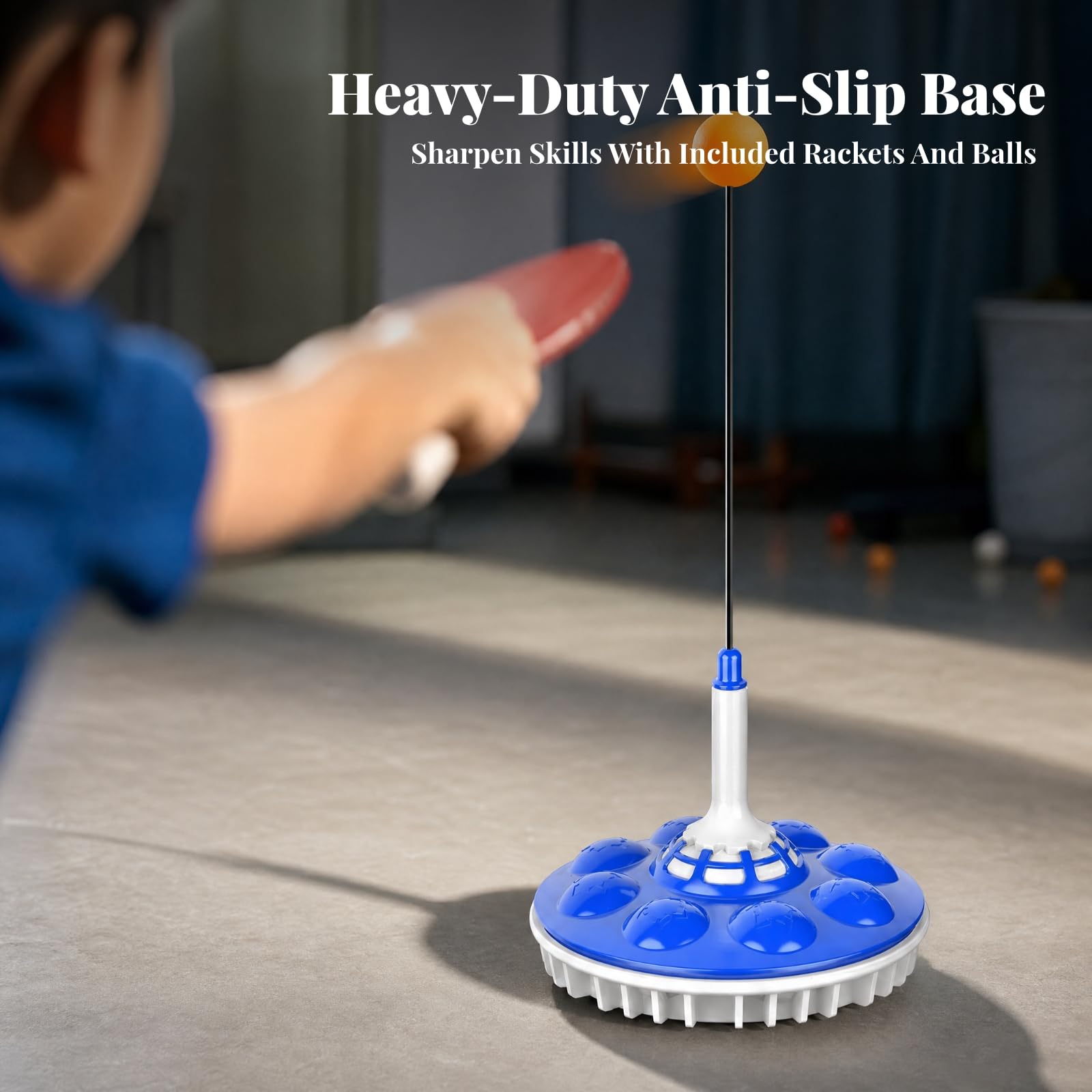 Raqueta Entrenamiento Pong con Base Circular y Muelle Flexible para r sin Mesa en Casa Incluye Pelotas y Eje Repuesto Acuada para Ejercicios