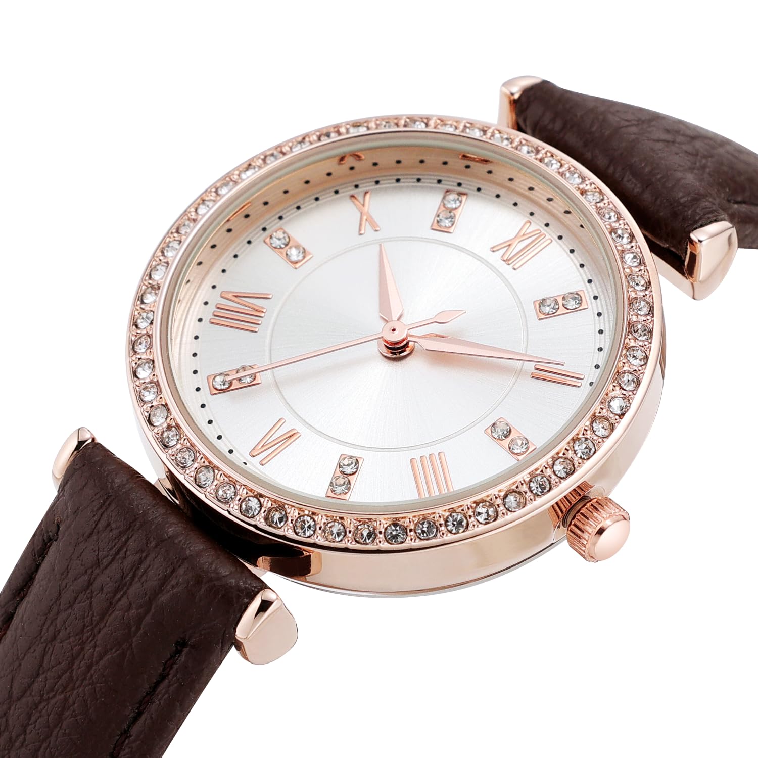 NUOVO Reloj de Cuarzo Analógico para Mujer - Elegante Con Correa de Cuero Negro o Blanco