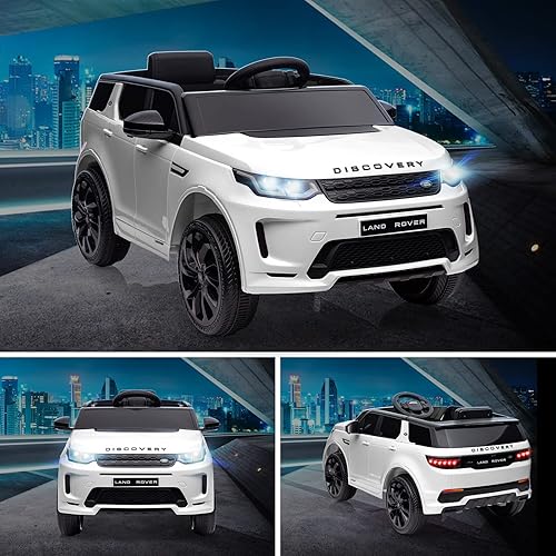 Miniatura 2 de JOINATRE Land Rover - Auto de paseo con licencia de 12 V automóvil a pilas con control remoto para padres bocina de luz LED música vehículo