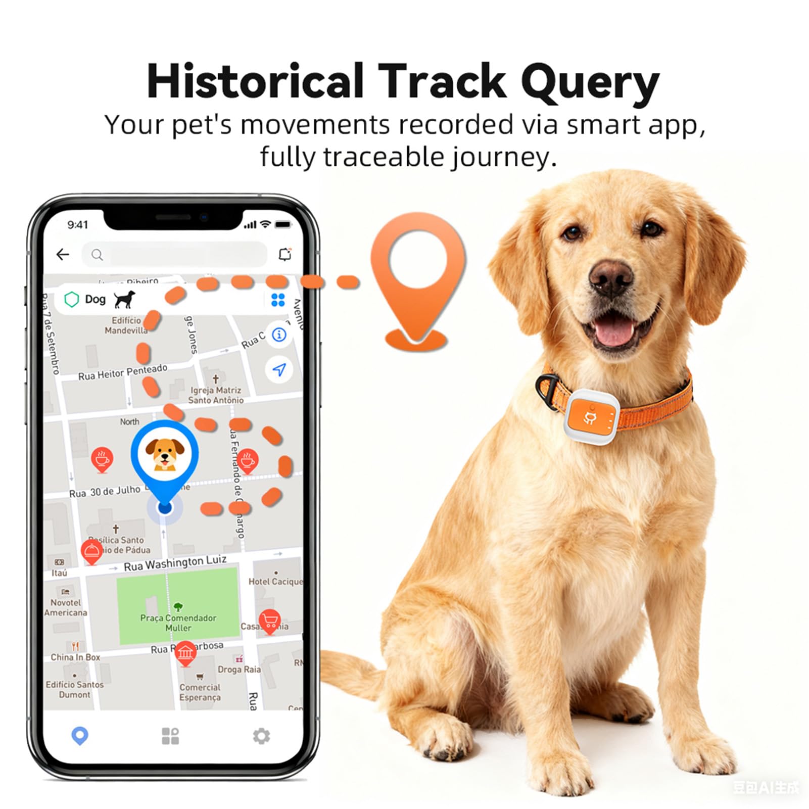 Tangxi Rastreador GPS para Mascotas, Localización en Tiempo Real con Alerta SOS, Cerca Electrónica, Dispositivo de Monitoreo de Collar Antipérdida a Prueba de Agua para Perros, Ga (Versión Eurasia