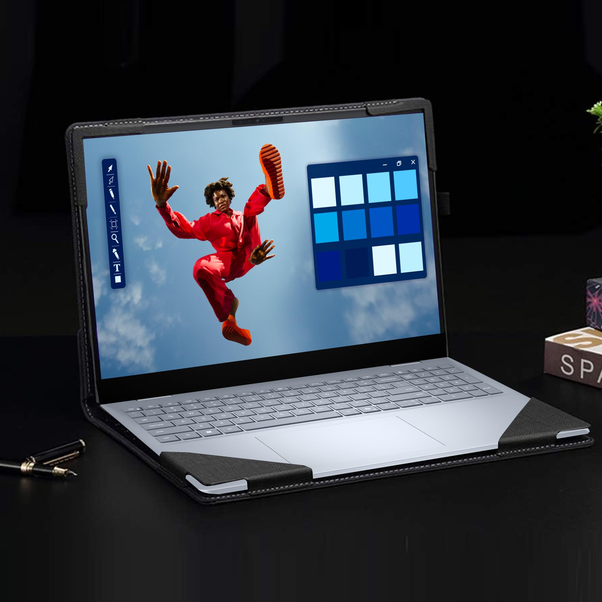 Funda para portátil Dell 16 Plus DB16250 |16 Plus 2 en 1 DB06250 [no otros modelos], funda protectora de piel sintética de 16 pulgadas, carcasa desmontable (gris oscuro)