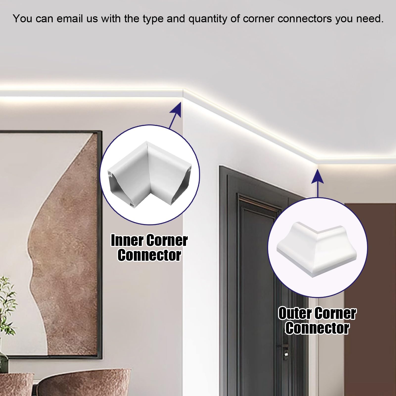 Veletta LED Soffitto Modanatura Controsoffitto Bianca Strisce LED Doppie, Profilo Luce LED Montato in Superficie in Metallo, Profilo Luce Lineare Personalizzabile Lunghezza 1-15m(White Lampshade,13ft/
