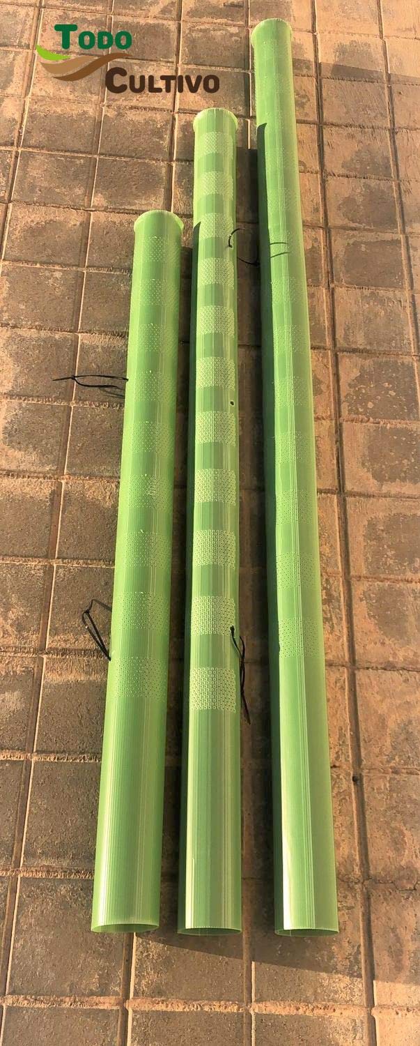 Protector de arbol tronco perforado y biselado de 150 cm. de altura. Pack 20 unidades Protección contra fauna cinegética de gran tamaño.