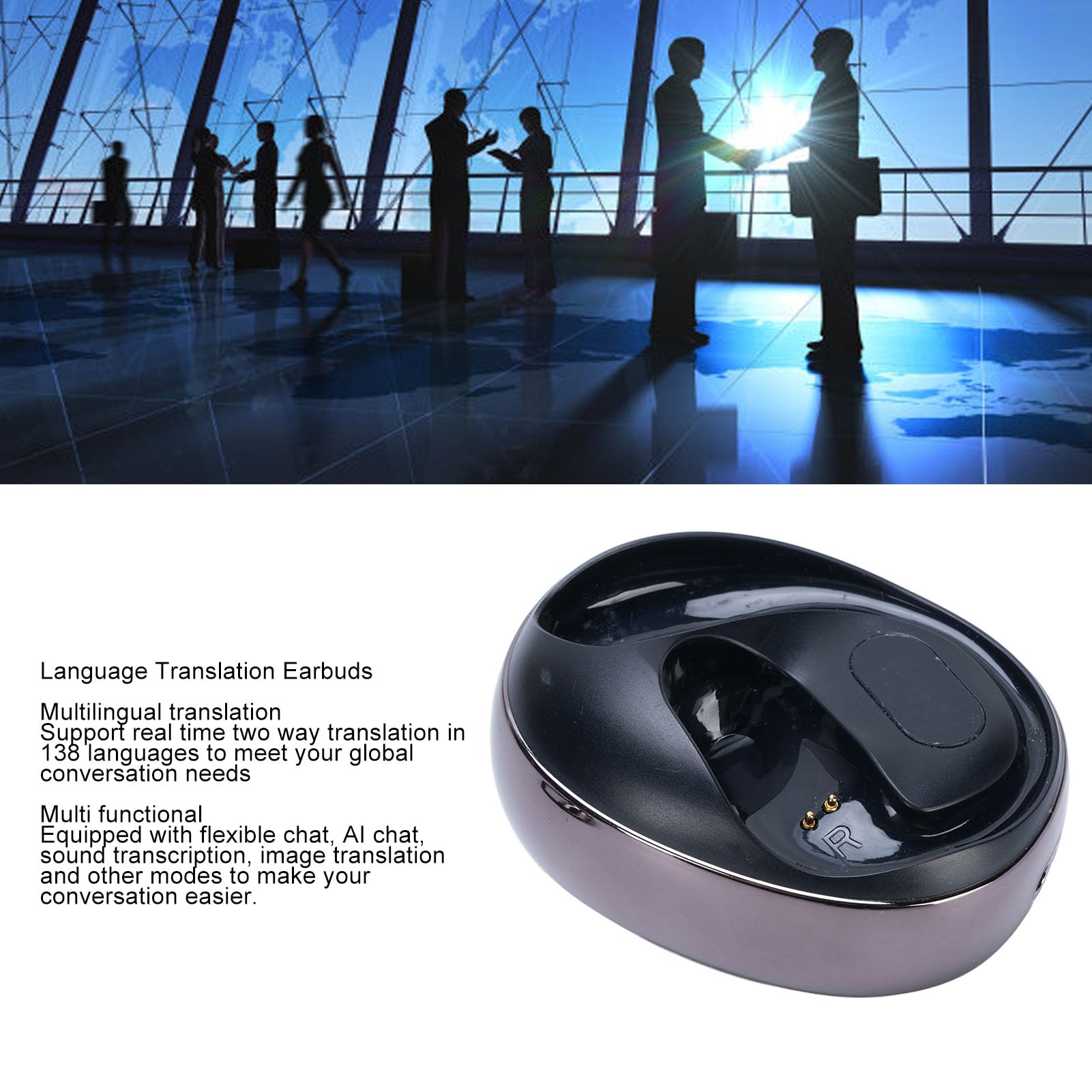 Annadue AI Language Translator Earbuds 5.0 Słuchawki Tłumacz Bezprzewodowe 138 Języki w Czasie Rzeczywistym Dwukierunkowe Tłumaczenie z kontrolą dotykową dla Nauki Podróży za granicą