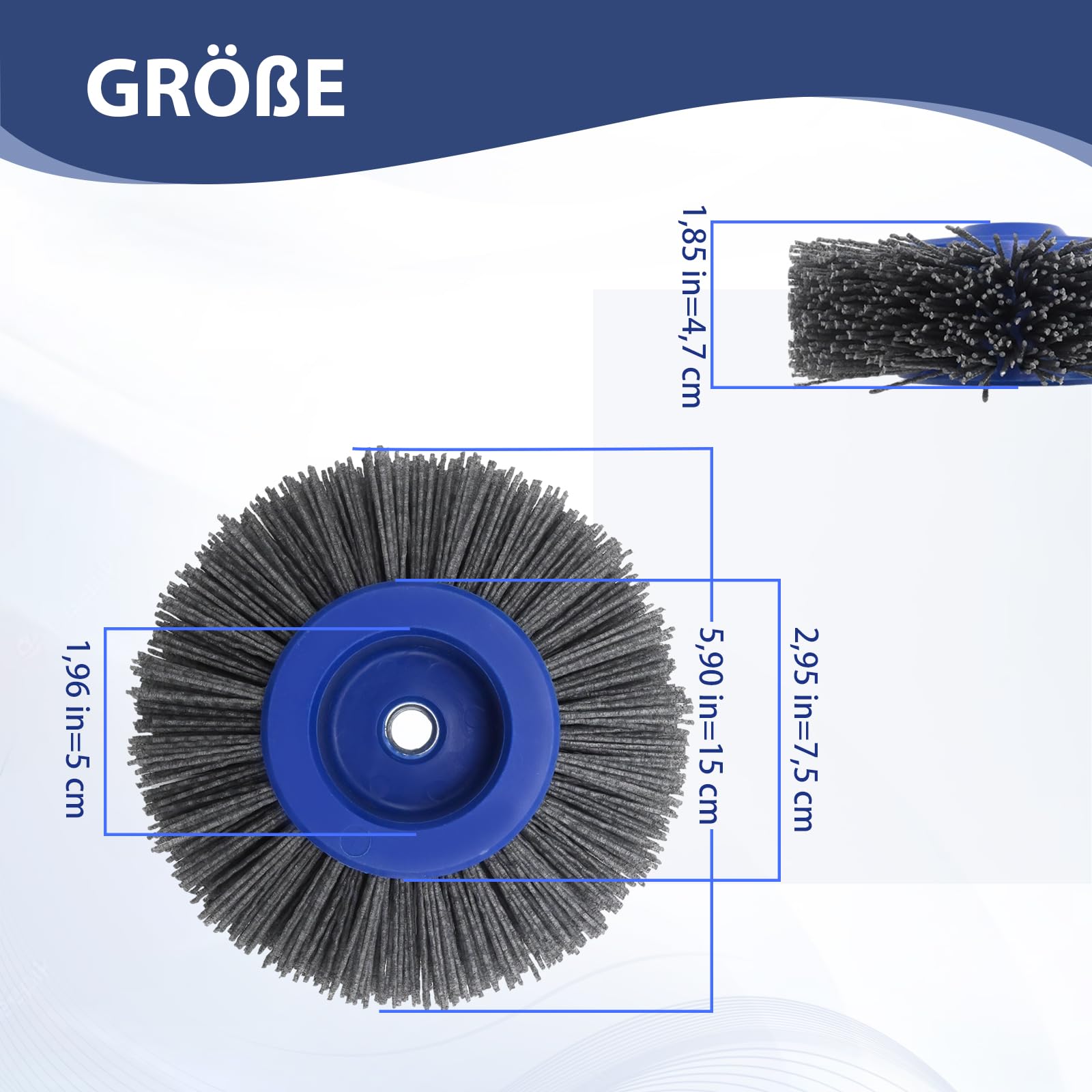 150 mm Nylon-Schleifbürste, 80er Körnung Polierwalze für Drahtziehen, M14-kompatible Bürste für Satinmaschinen (80 Körnung)