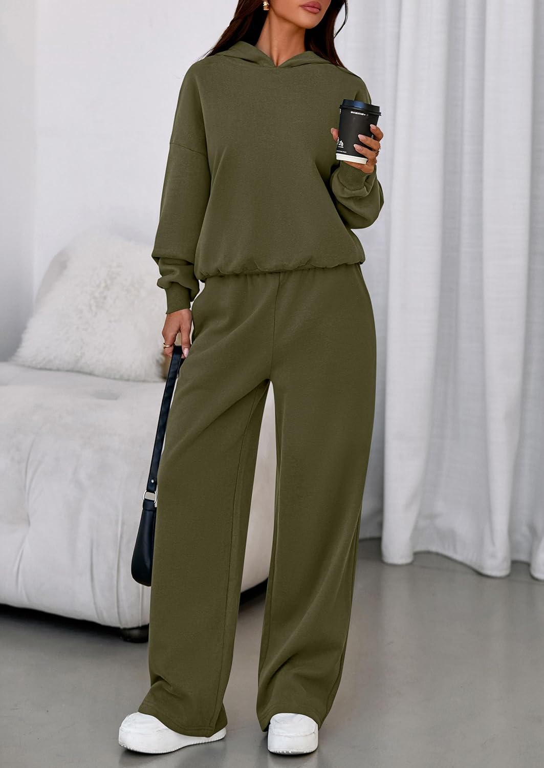 PRETTYGARDEN Womens Sweatsuits 2 Piece Set 2026 Casual Winter Long Sleeve Hoodie Loose Wide Leg Sweatpants Fall Tracksuit - Image 5