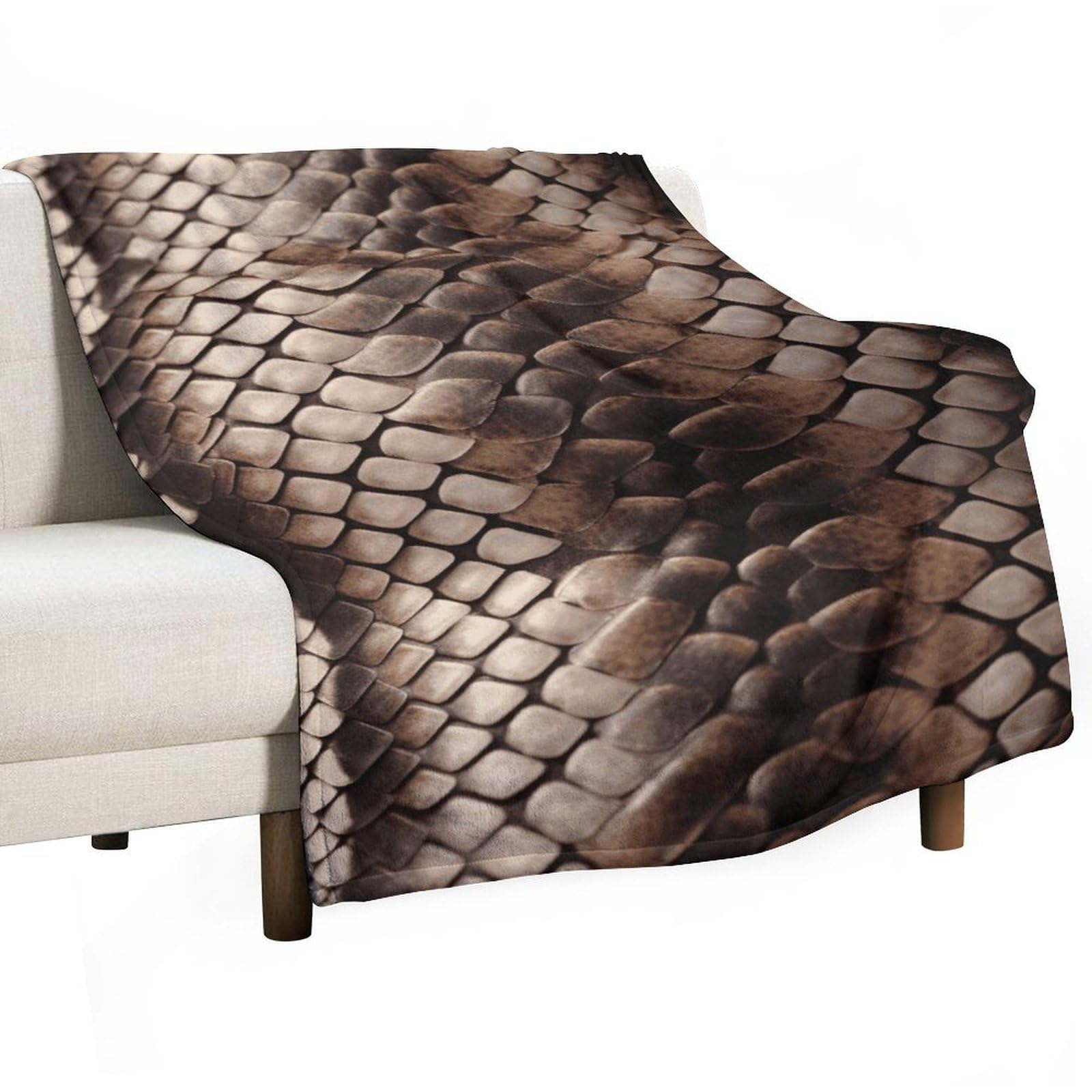 Plaid en flanelle doux et léger motif serpent pour un confort thermique
