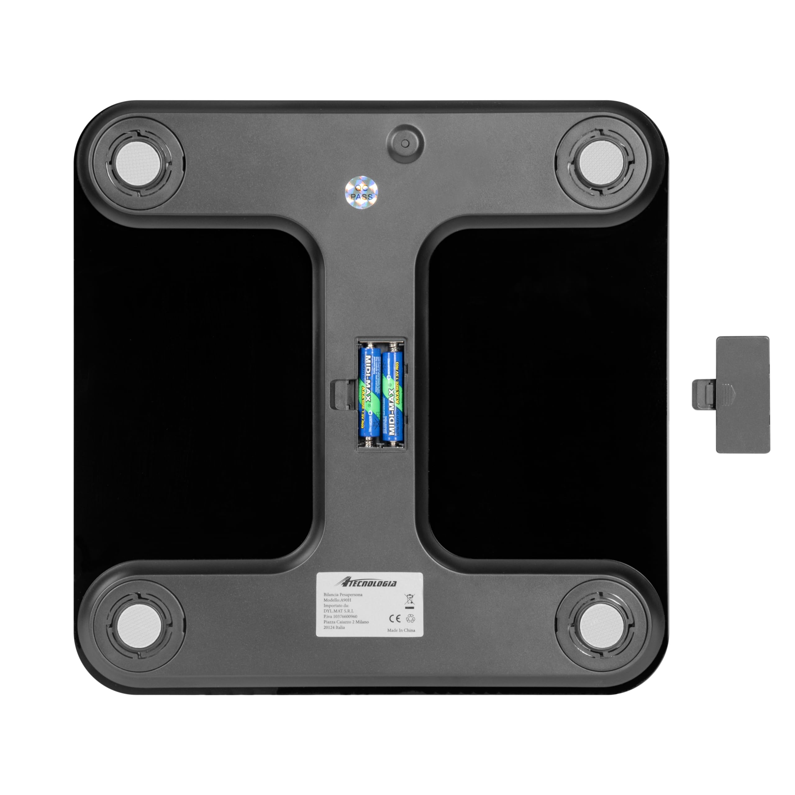 Bilancia Pesapersone Digitale Elettronica da Bagno, Alta Precisione Display a LED Retroilluminato, Step-On, Ultracompatto, Capacità 180kg, Nero