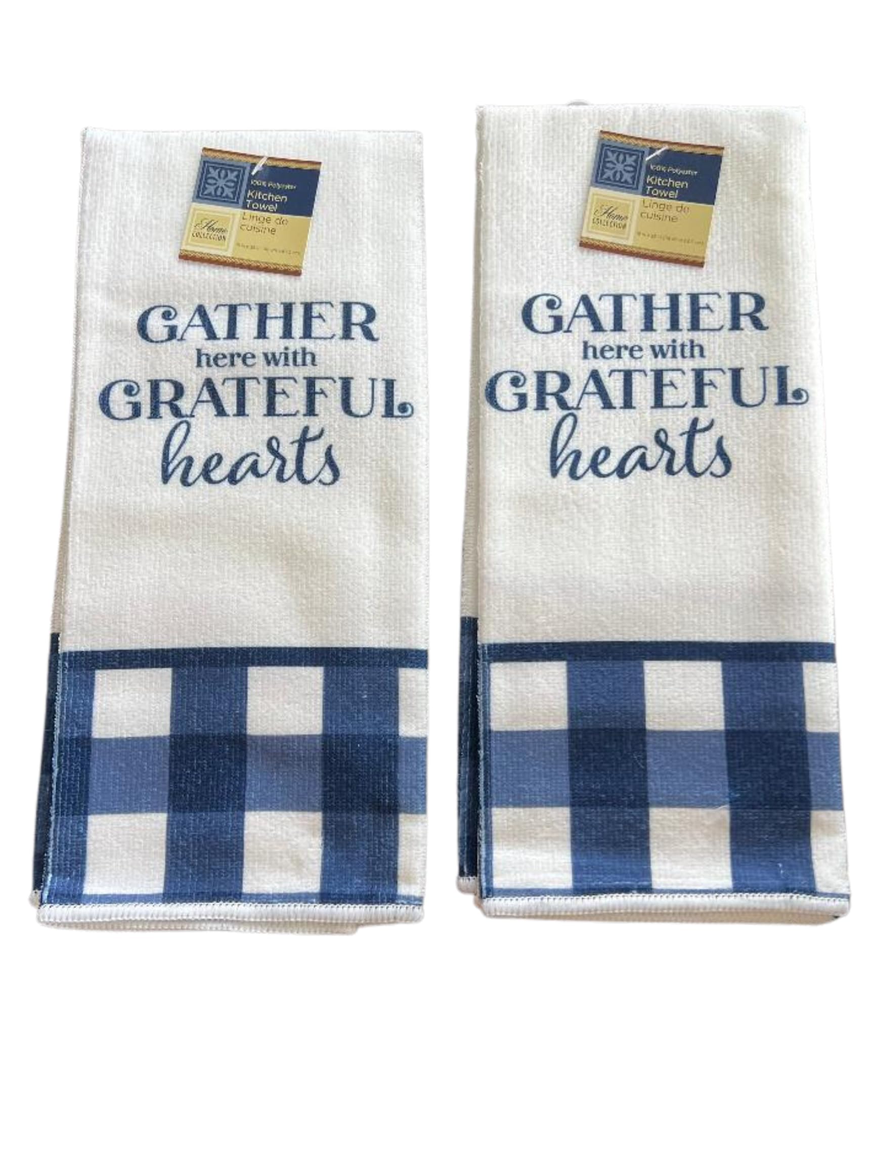 Lunch Money Set of 2 Gather Here with Grateful Hearts Kitchen Towels Hand Towels Dish Towels Fall Towels