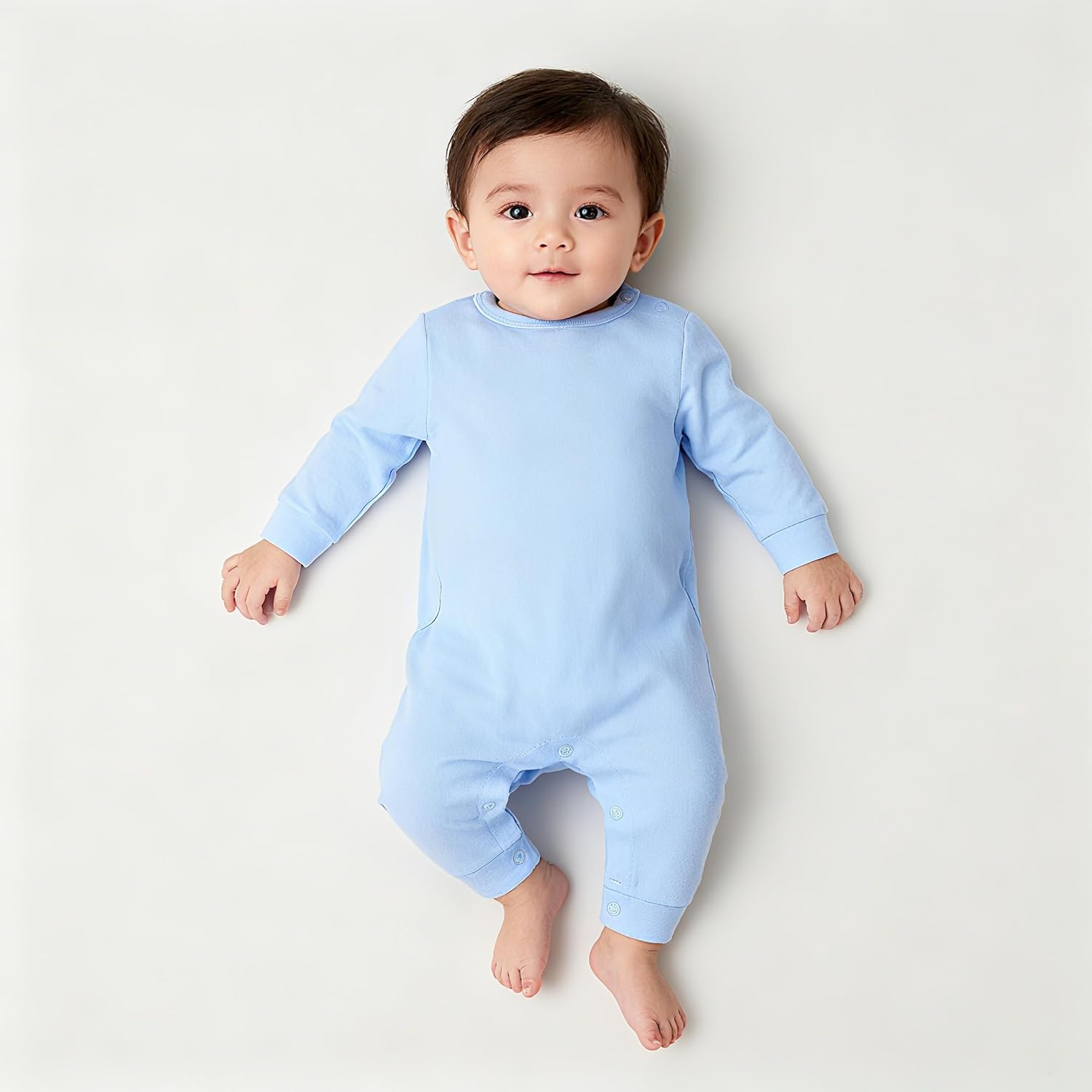 Baby Girl Boy Outfit Infant 100% Cotton Long Sleeve Newborn Romper Unisex Footless Jumpsuit - Image 3