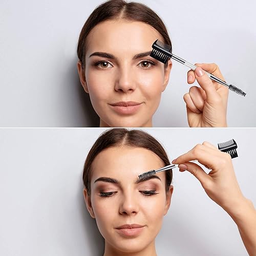 Miniatura 10 de 3 piezas de cepillo para cejas, peine de pestañas, moldeador de pestañas y cepillo de cejas, peine doble, cepillo de cejas de doble cabeza,