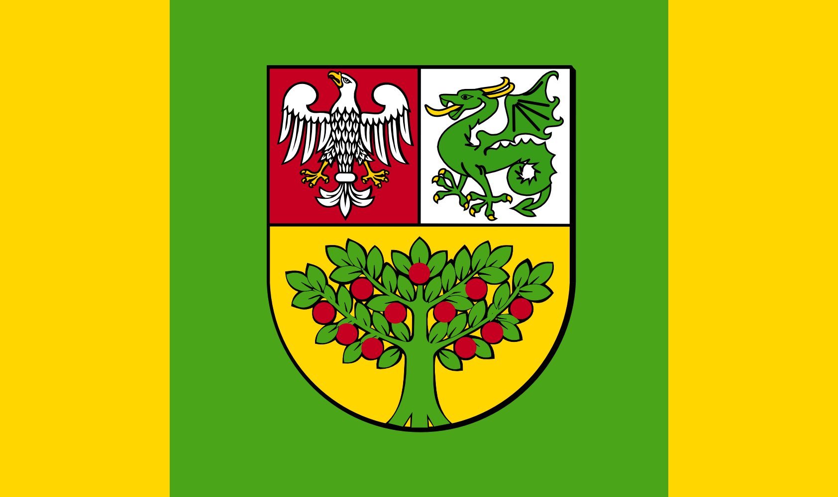 Drapeau POL powiat grójecki anti-effilochage grand format